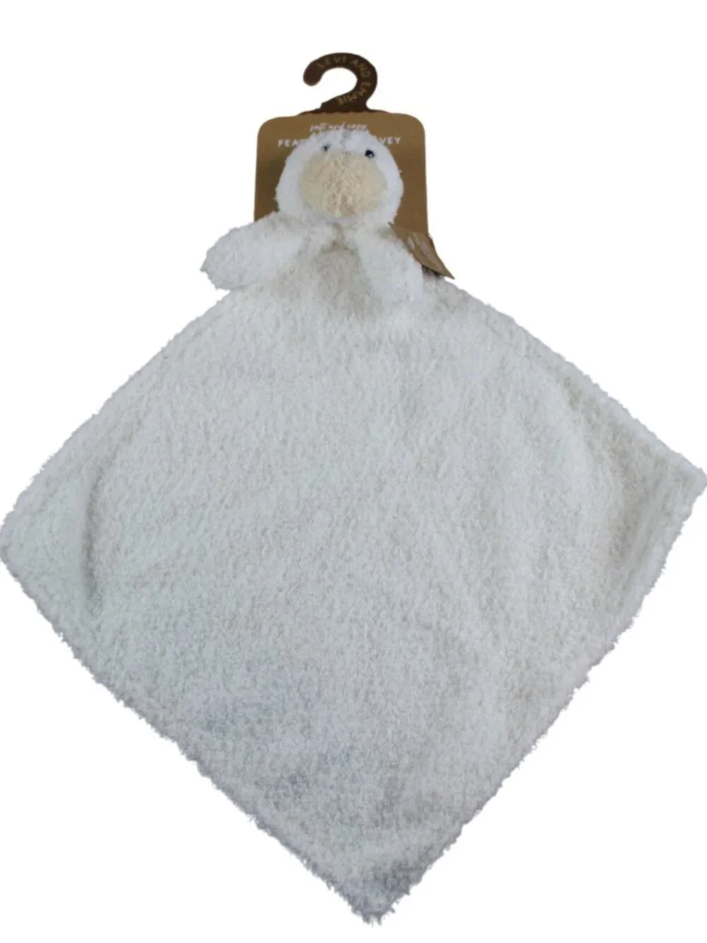 Levi and Emmie Duck Security Blanket Feather Knit Lovey Baby Unisex Oversize NWT